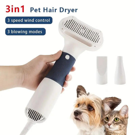 Synapik Pet Hair Dryer Comb - 3 in 1 Effortless Grooming Tool for Pets