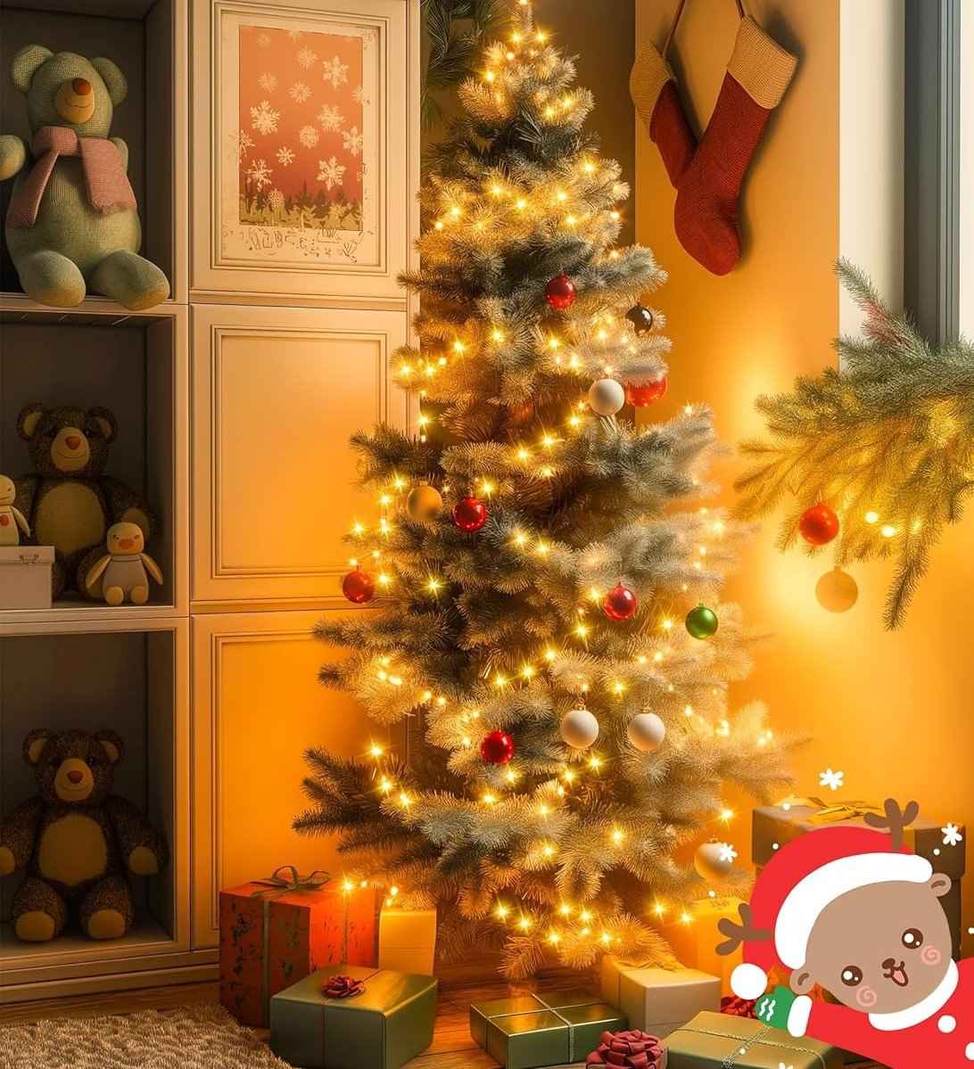 Synapik 8 Modes 100-600 Christmas LED Firefly Twinkle String Lights