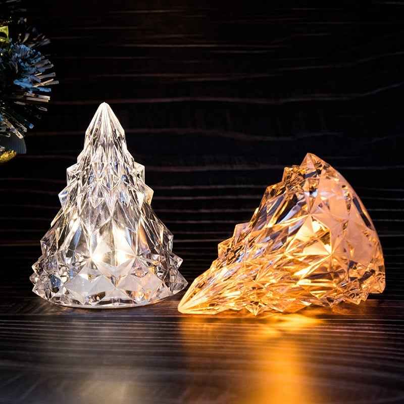 Synapik Night Light Crystal Mini Tree Light Flameless LED
