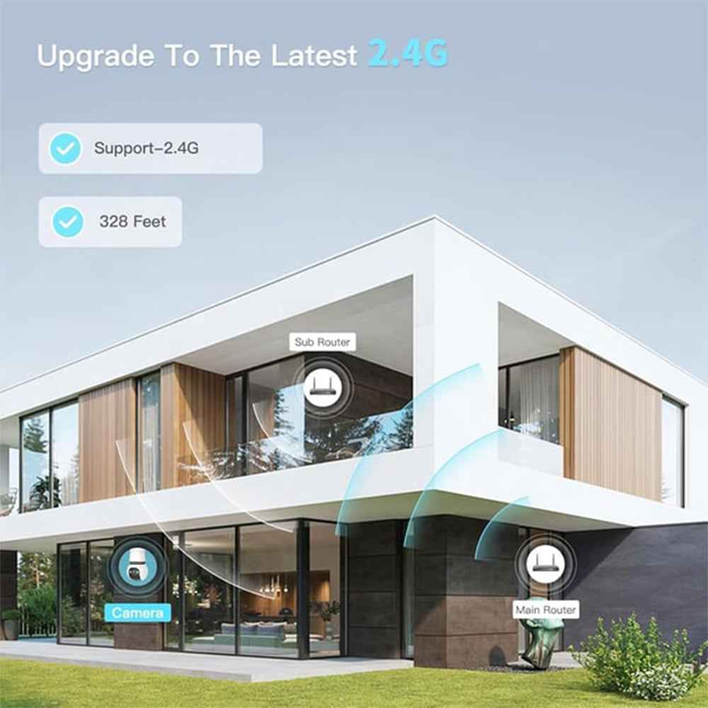 Synapik 2MP Light Bulb Security Camera 2.4GHz Wireless Outdoor Indoor Camera with Night Vision