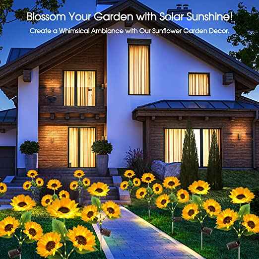 Synapik Waterproof Solar Sunflower Light