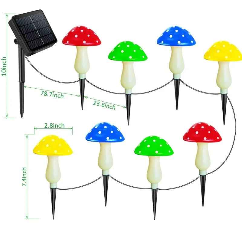 Synapik Colorful Solar Mushroom Lights