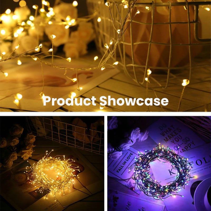 Synapik LED Copper Wire Firecracker Light String(2PCS)