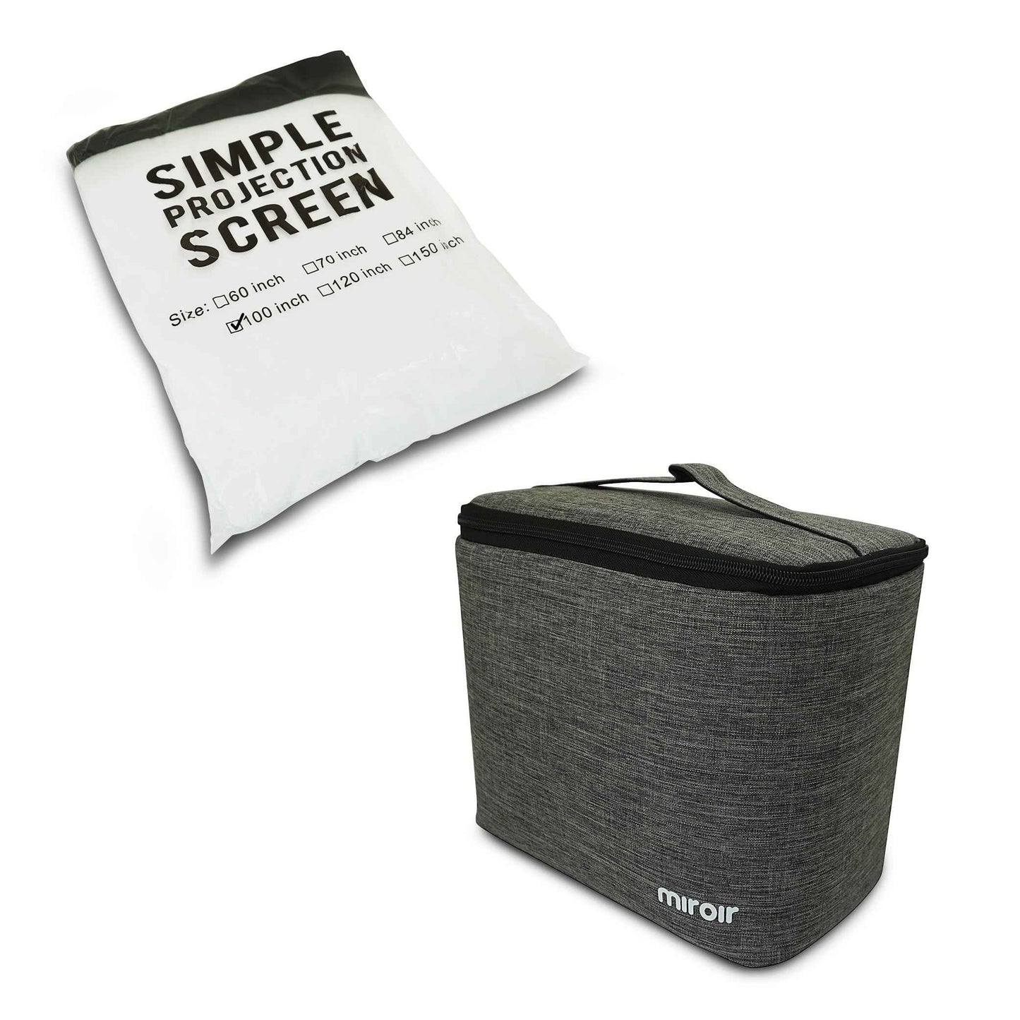 Synapik L810S Pro 1080P Smart Projector Bundle with Carrying Case, Foldable Screen, Remote, Accessories, and Built-In Streaming Apps, Auto-Focus, Dolby Audio, 4K Support