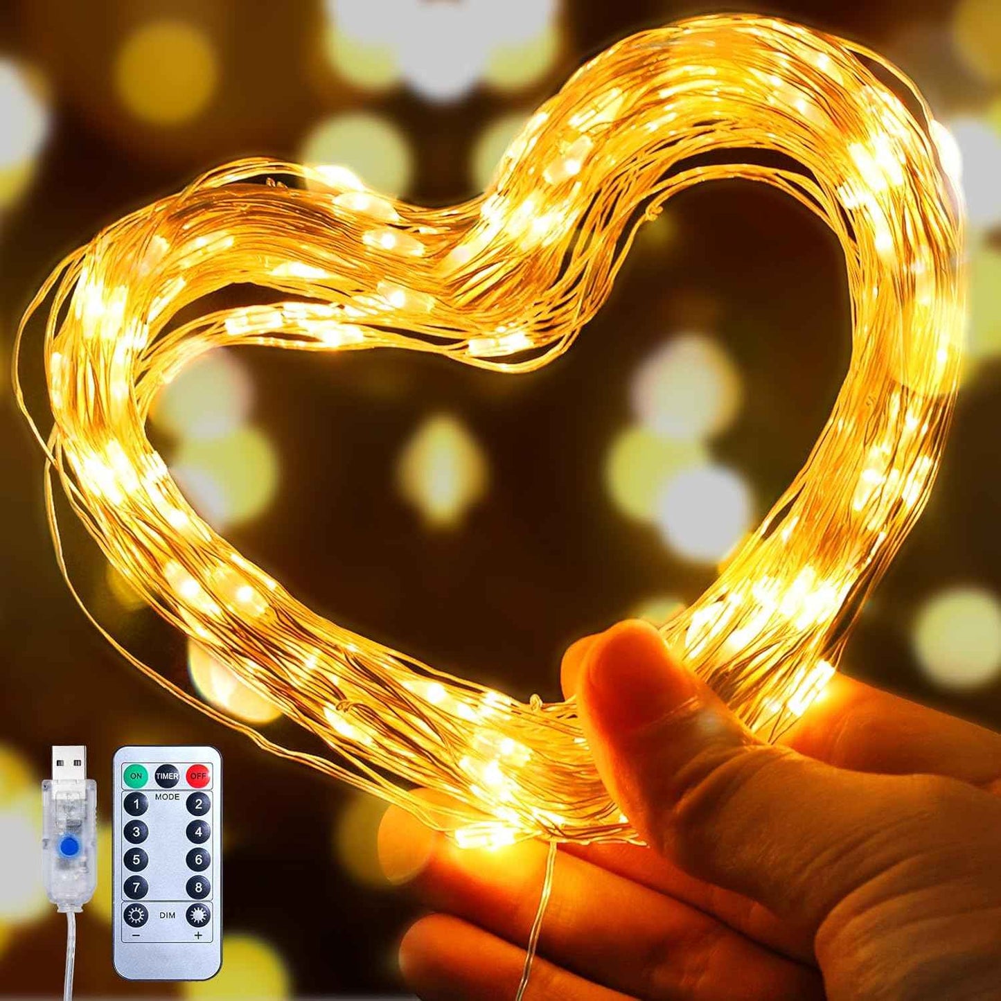 Synapik 8 Modes 100-600 Christmas LED Firefly Twinkle String Lights