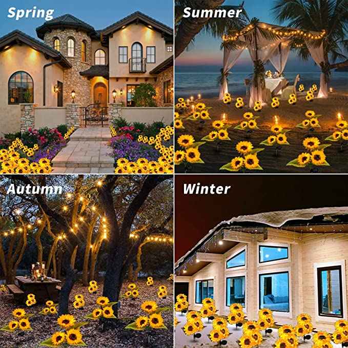 Synapik Waterproof Solar Sunflower Light