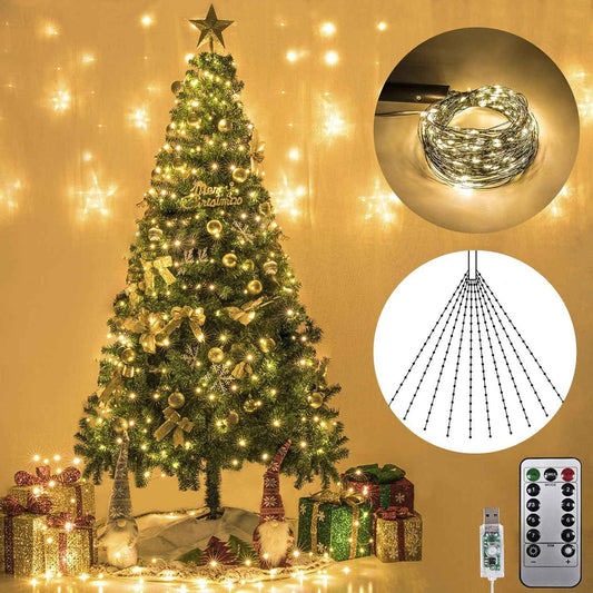 Synapik 8 Modes 100-600 Christmas LED Firefly Twinkle String Lights