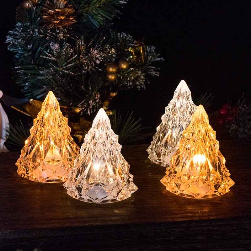 Synapik Night Light Crystal Mini Tree Light Flameless LED