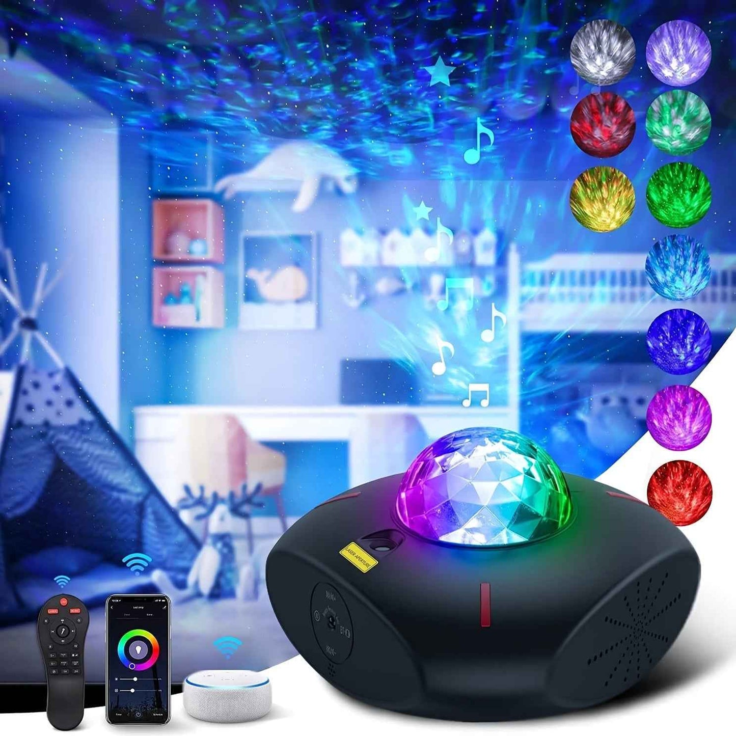 Synapik WiFi Smart Starry Sky Light Projector for Captivating Home Atmosphere