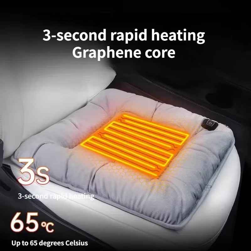 Synapik Winter car home plush heated seat cushion