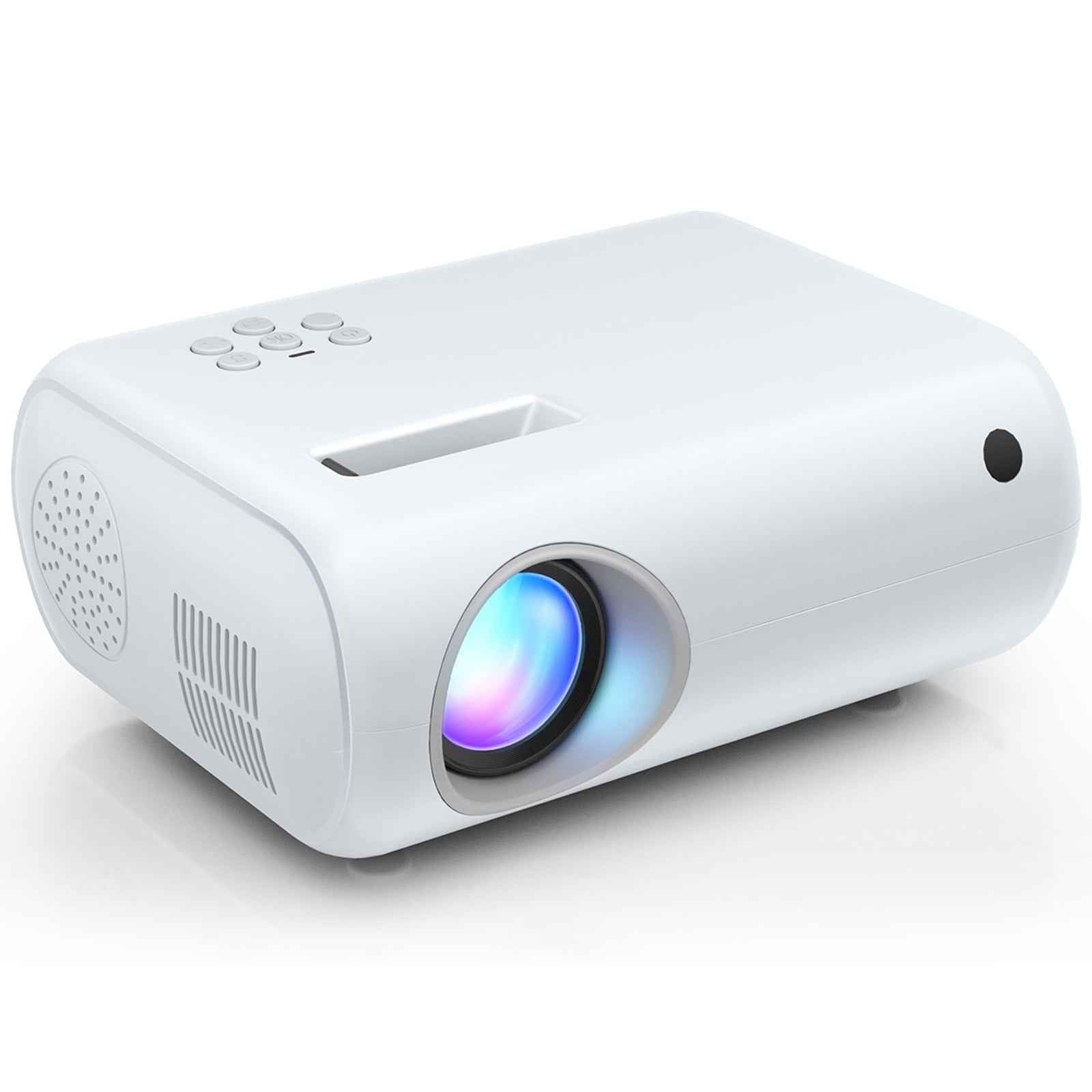 Synapik Mini Projector, Portable Projector Portable Outdoor Projection for iOS/Android/PS5 White