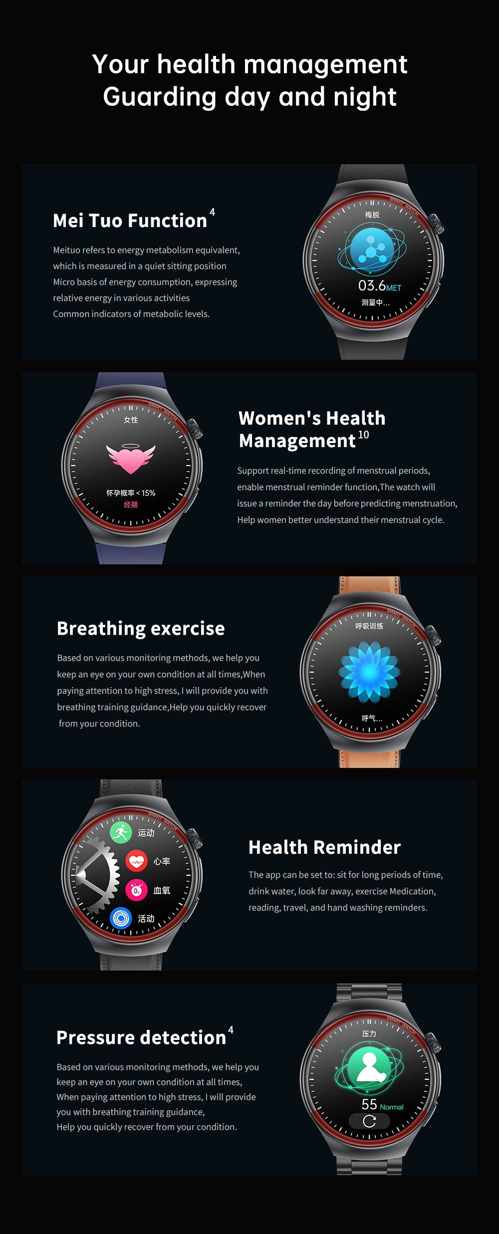 Synapik Smart Health Monitoring Watch - Track Your Wellness with Bluetooth Technology