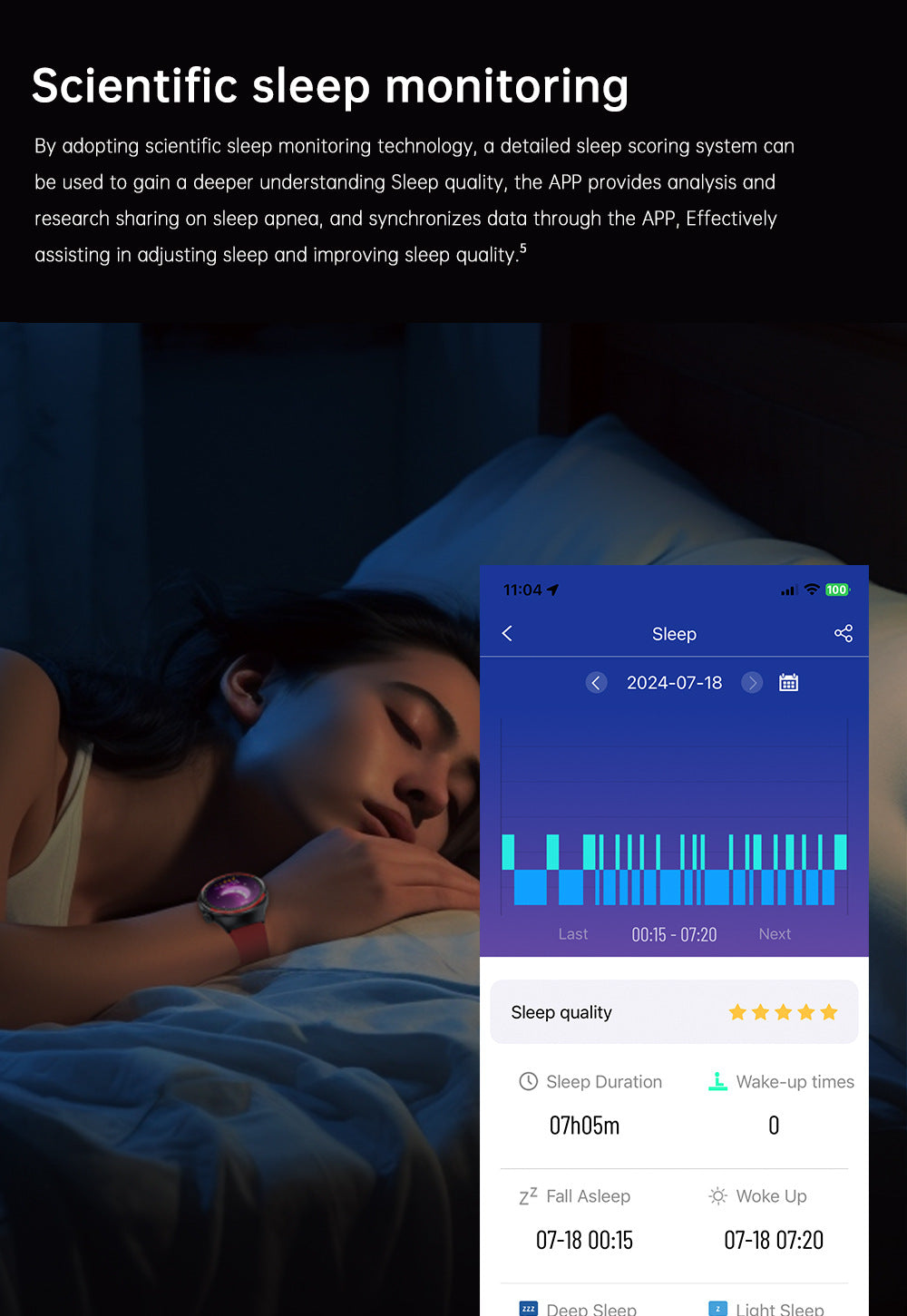Synapik Smart Health Monitoring Watch - Track Your Wellness with Bluetooth Technology