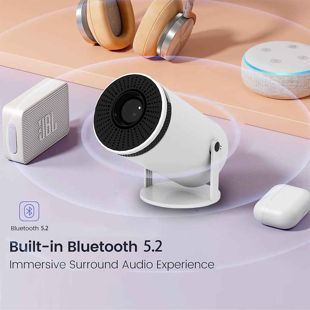 Synapik Smart Mini Projector with WiFi & Bluetooth – Turn Any Wall into a 130” Home Theater