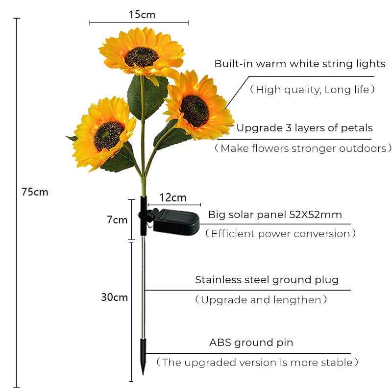 Synapik Waterproof Solar Sunflower Light