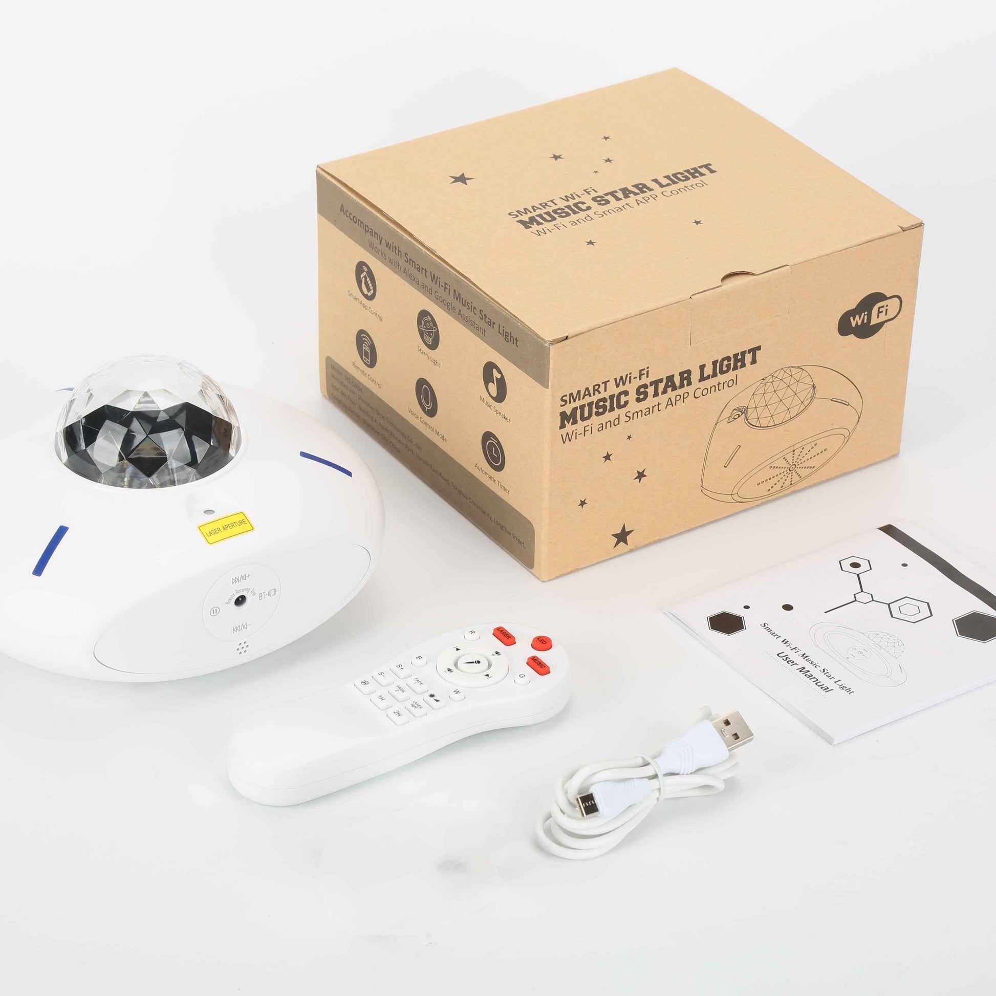 Synapik WiFi Smart Starry Sky Light Projector for Captivating Home Atmosphere