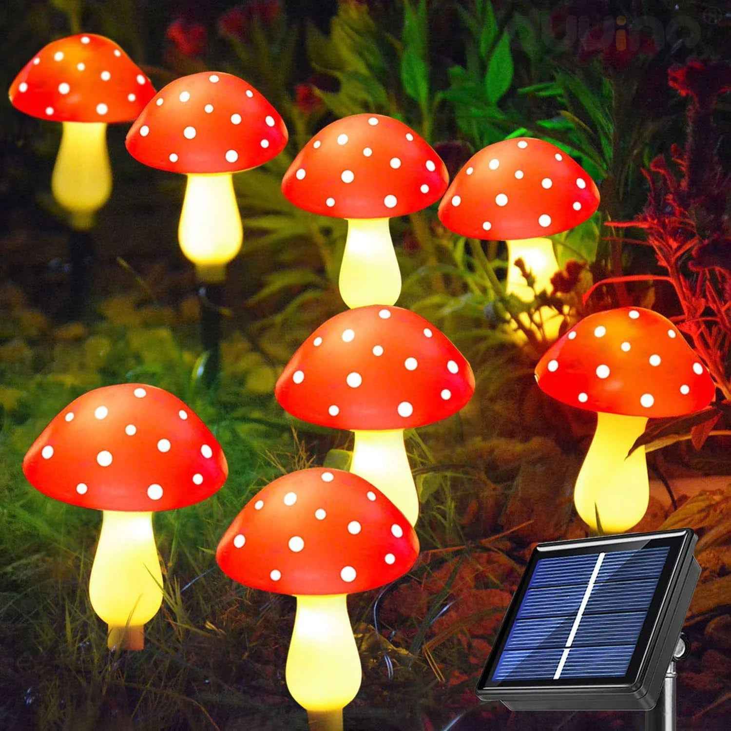 Synapik Colorful Solar Mushroom Lights