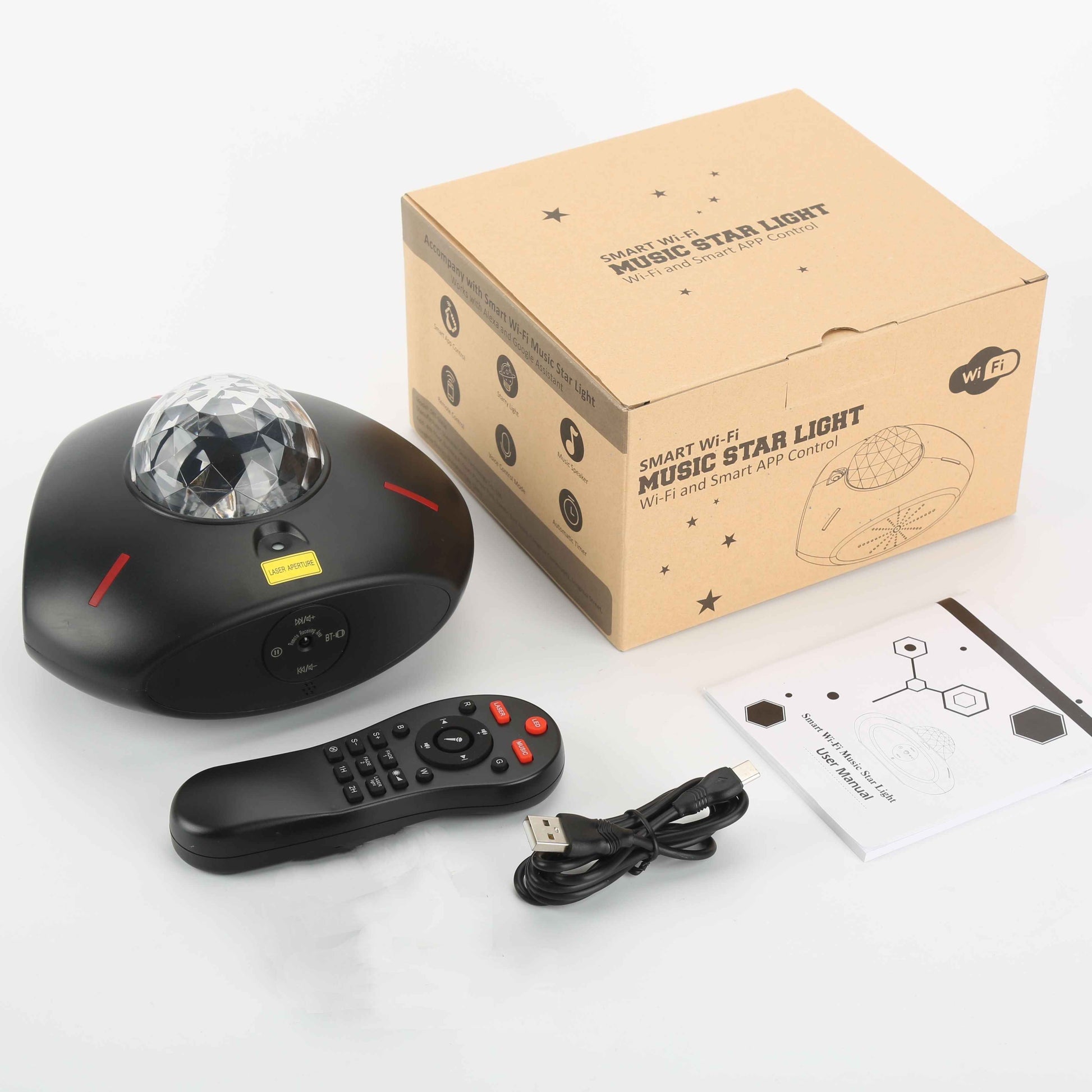 Synapik WiFi Smart Starry Sky Light Projector for Captivating Home Atmosphere