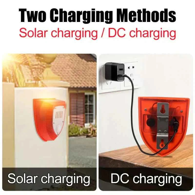 Synapik Solar 129dB Sound Security Alarm Light with Motion Sensor