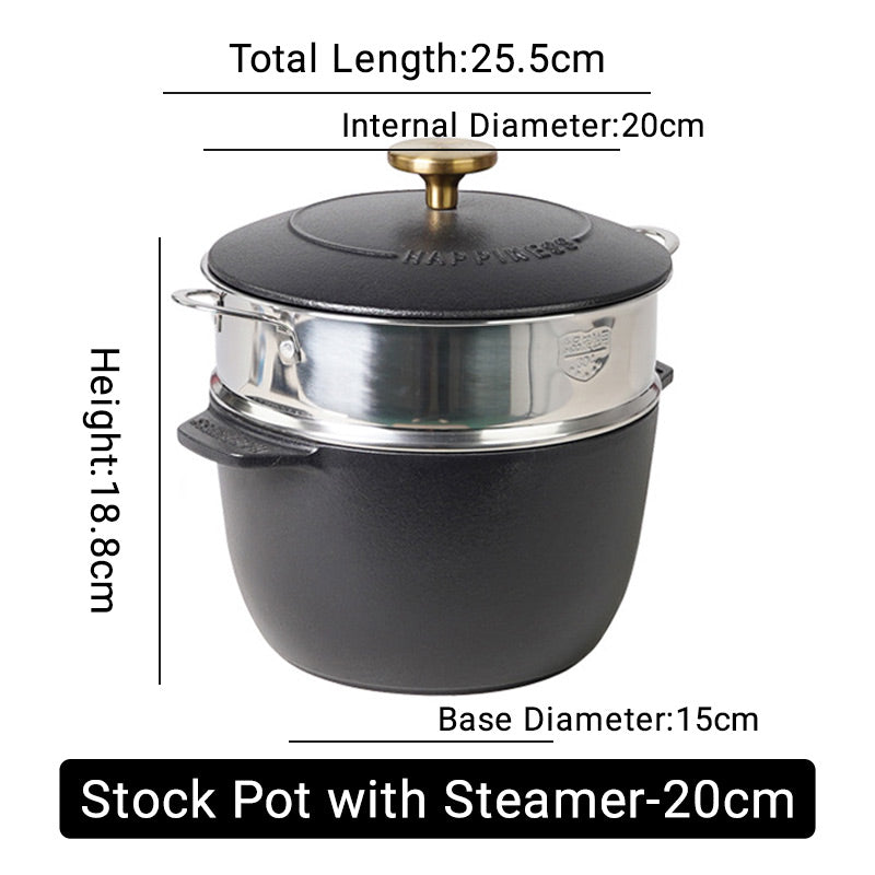 Synapik Multi-Functional Nonstick Stock Pot with Steamer for Versatile Cooking