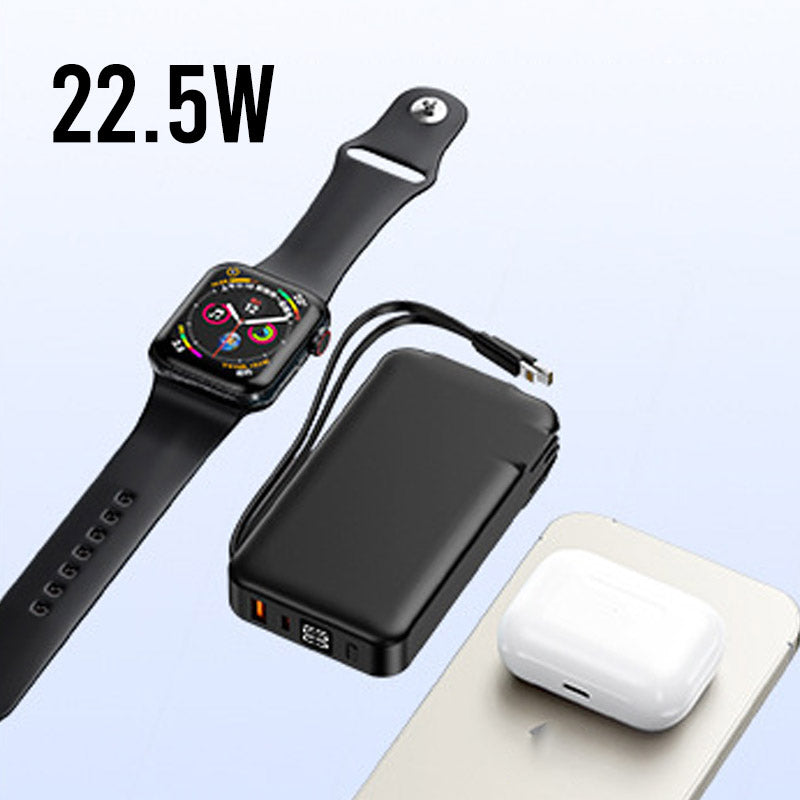 Synapik Multifunctional Portable Charger with Built-in Plug for On-the-Go Power