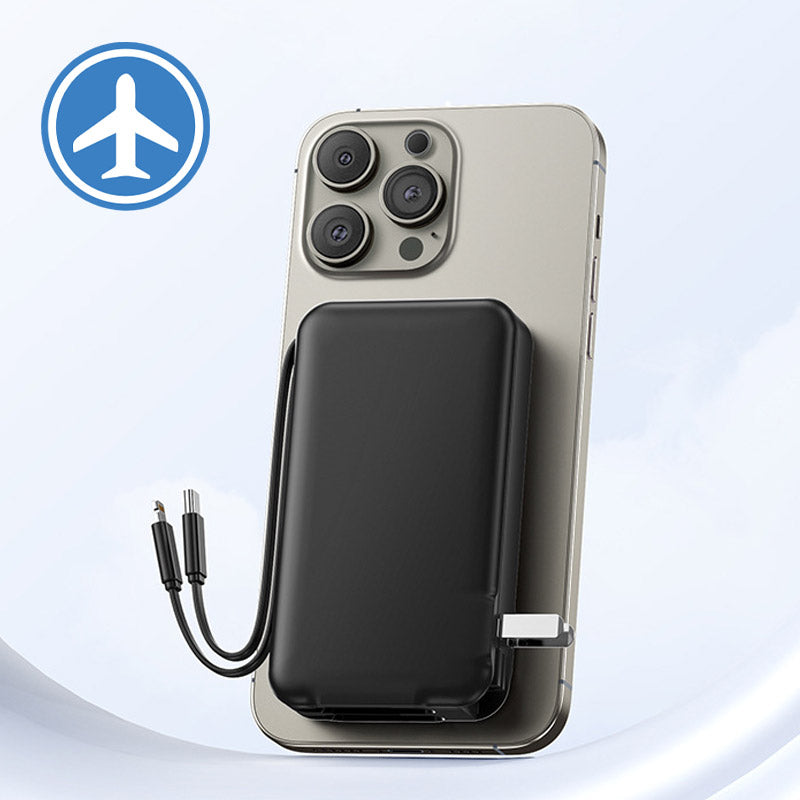 Synapik Multifunctional Portable Charger with Built-in Plug for On-the-Go Power