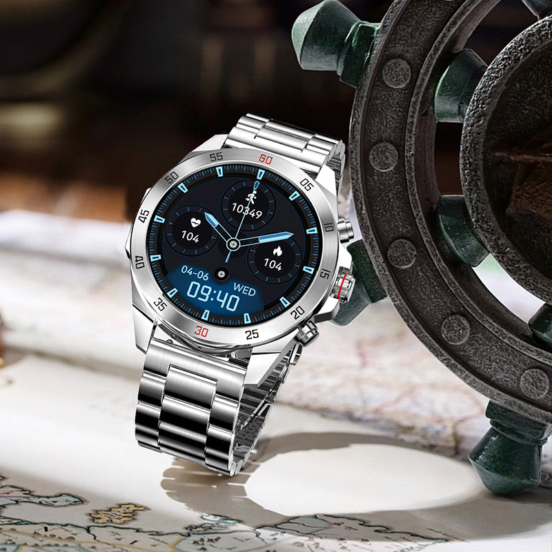 Synapik 1.43" HD Waterproof Bluetooth Health Monitor Watch