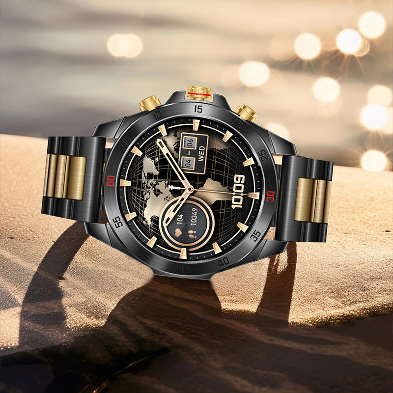 Synapik 1.43" HD Waterproof Bluetooth Health Monitor Watch