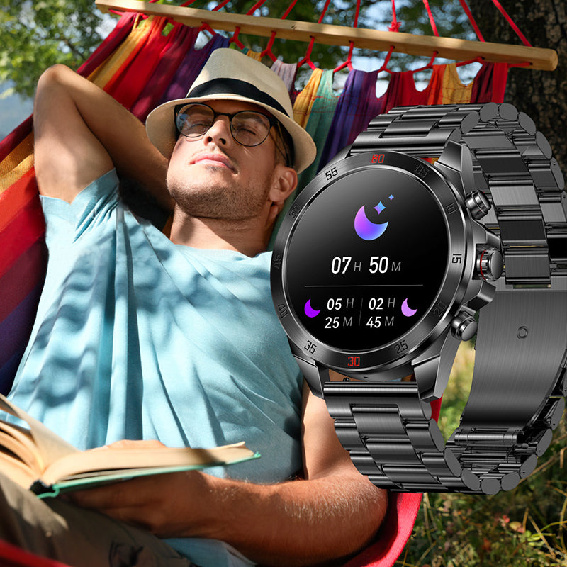 Synapik 1.43" HD Waterproof Bluetooth Health Monitor Watch