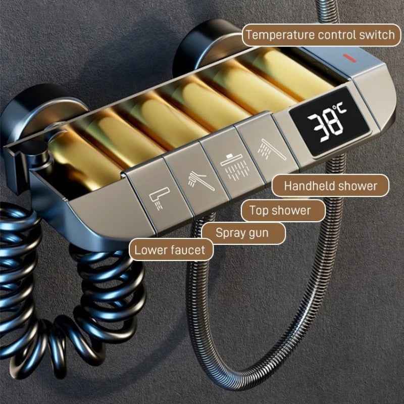 Synapik Intelligent Pressurized Thermostatic Digital Display Shower Faucet Set