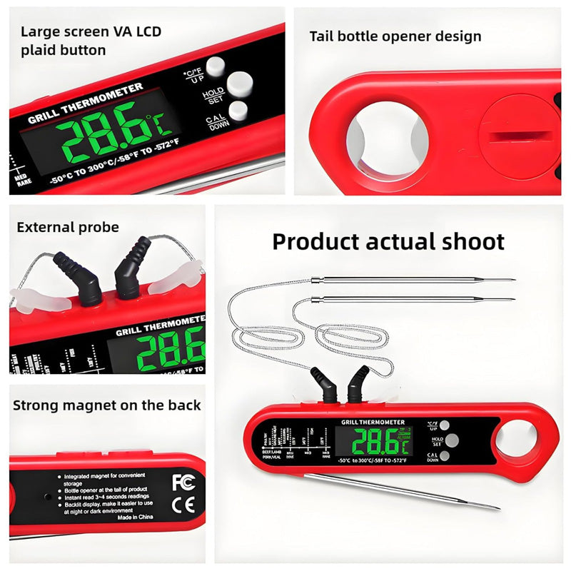Synapik Instant Read Thermometer for Cooking - Precision Temperature Measurements for Perfect Results