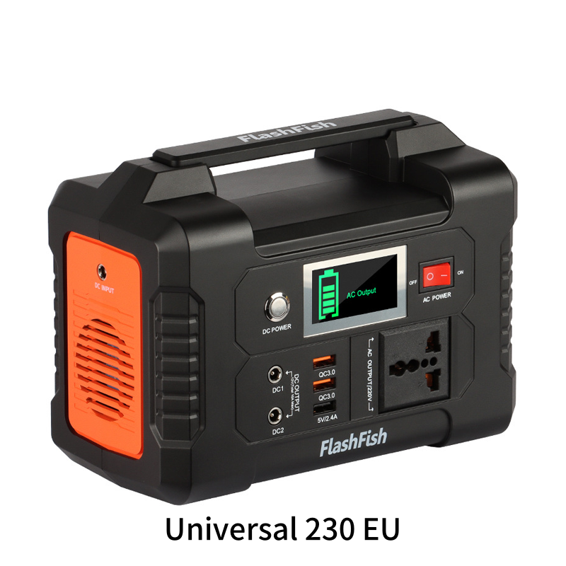 Synapik FlashFish 200W Portable Solar Generator - Power Station with LCD Display for Blackouts & Camping