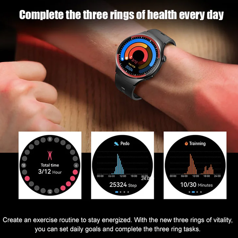 Synapik Smart Health Monitoring Watch - Track Your Wellness with Bluetooth Technology