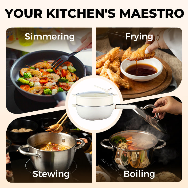 Synapik Non-stick Electric Wok for Effortless Cooking and Stir-Frying