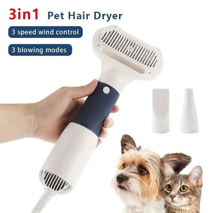 Synapik Pet Hair Dryer Comb - 3 in 1 Effortless Grooming Tool for Pets