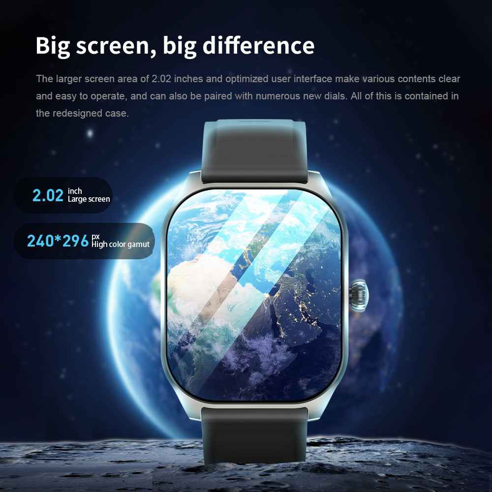 Synapik Smart Bluetooth Watch - Body Temperature, Heart Rate, Blood Oxygen, and Blood Pressure Monitoring Bracelet