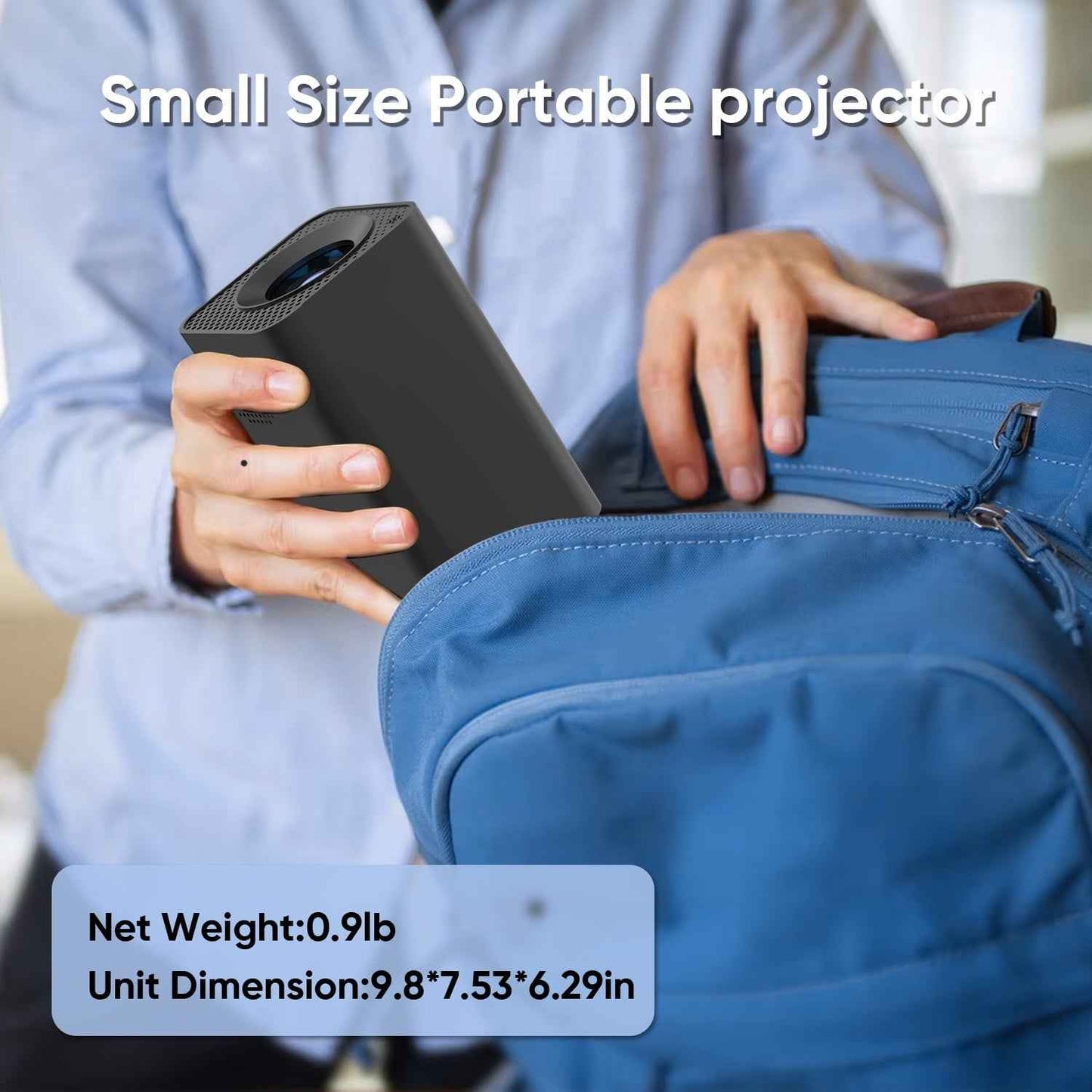 Synapik Bluetooth Projector, 1080P Support Portable Projector with Auto Keystone, Compatible with TV Stick/HDMI/USB, for Home/Party/Outdoor Use