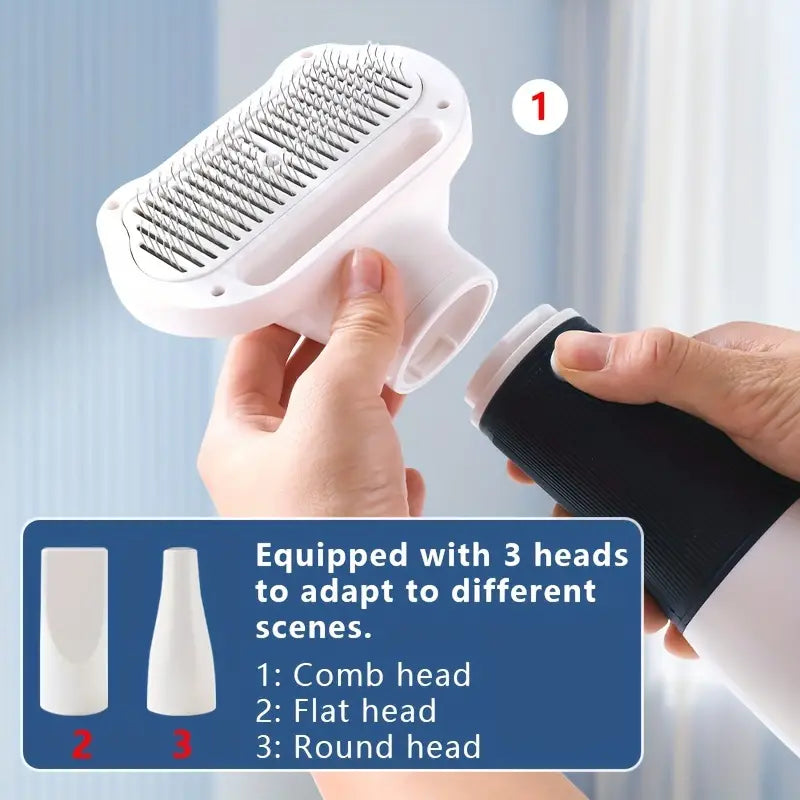 Synapik Pet Hair Dryer Comb - 3 in 1 Effortless Grooming Tool for Pets