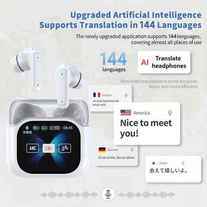 Synapik Wireless Bluetooth Translation Earphone With LED display screen(Fit iOS & Android)