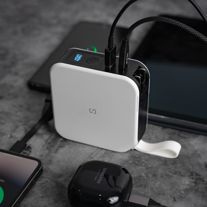 Synapik 5-in-1 Magnetic Wireless Power Bank with Built-in Cable Prongs for Ultimate Charging Solutions