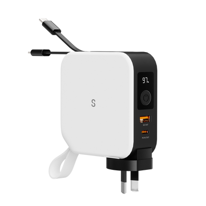 Synapik 5-in-1 Magnetic Wireless Power Bank with Built-in Cable Prongs for Ultimate Charging Solutions