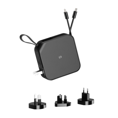 Synapik 5-in-1 Magnetic Wireless Power Bank with Built-in Cable Prongs for Ultimate Charging Solutions