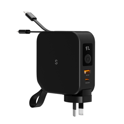 Synapik 5-in-1 Magnetic Wireless Power Bank with Built-in Cable Prongs for Ultimate Charging Solutions