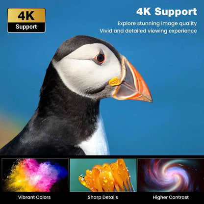 Synapik 4K Support Portable Projector with Wifi and Bluetooth Mini Projector with Speaker FHD Native 1080P Projectors for Outdoor Movies Home Theater