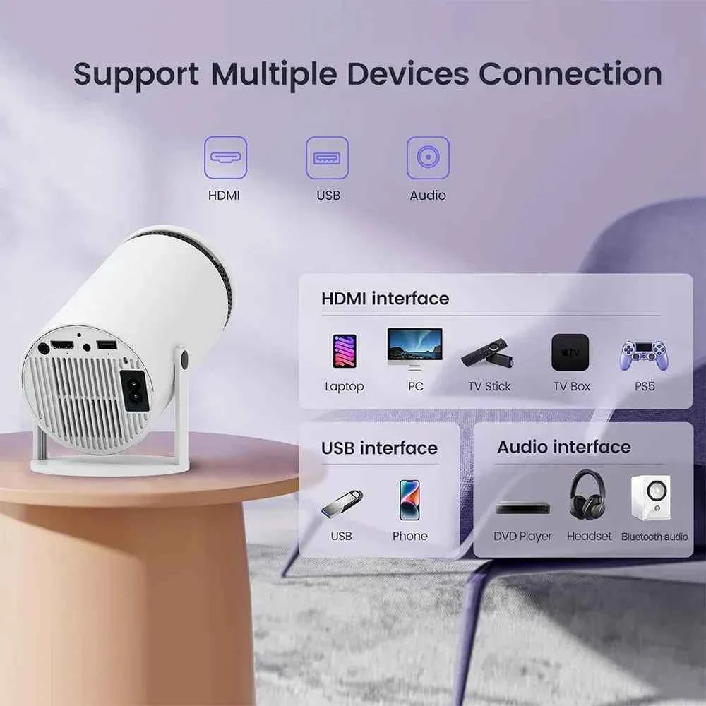Synapik Smart Mini Projector with WiFi & Bluetooth – Turn Any Wall into a 130” Home Theater