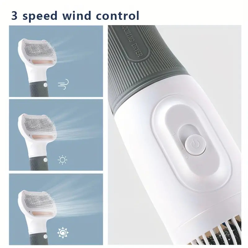 Synapik Pet Hair Dryer Comb - 3 in 1 Effortless Grooming Tool for Pets