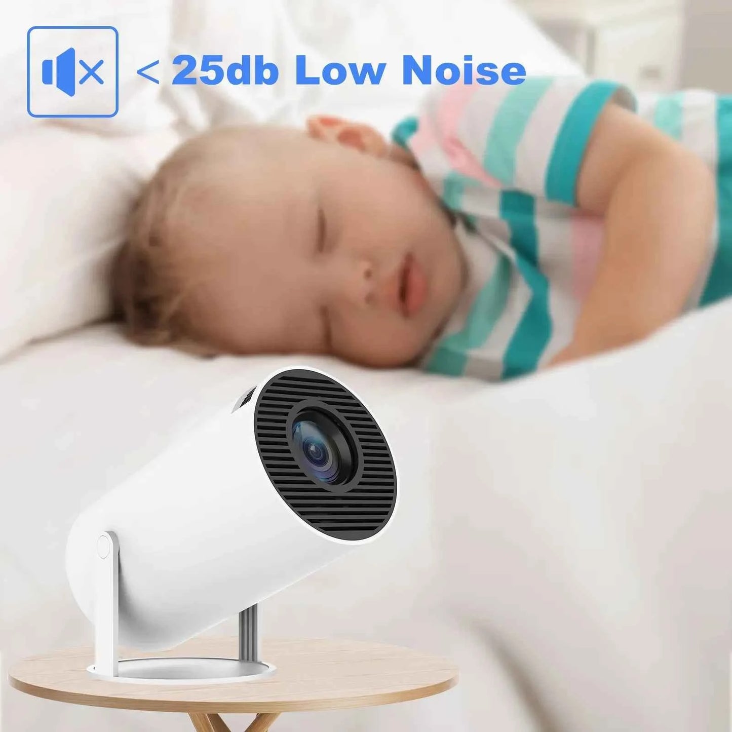 Synapik Smart Mini Projector with WiFi & Bluetooth – Turn Any Wall into a 130” Home Theater