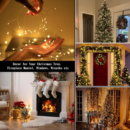 Synapik 8 Modes 100-600 Christmas LED Firefly Twinkle String Lights