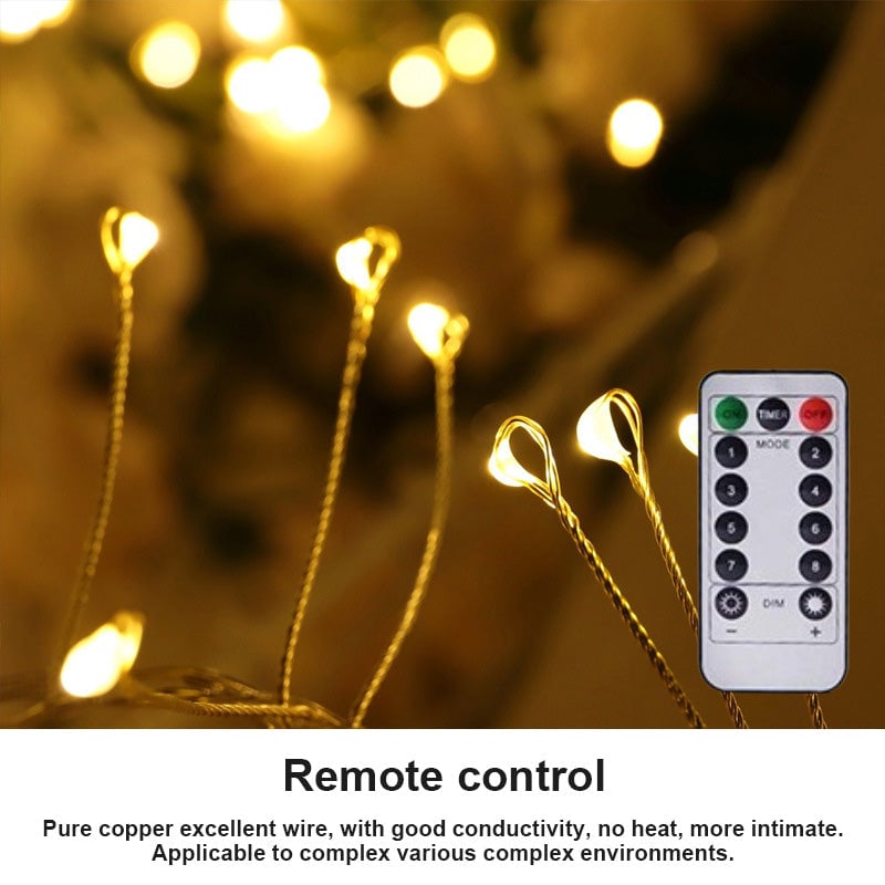 Synapik LED Copper Wire Firecracker Light String(2PCS)