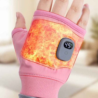 Synapik USB Adjustable heating gloves with digital display